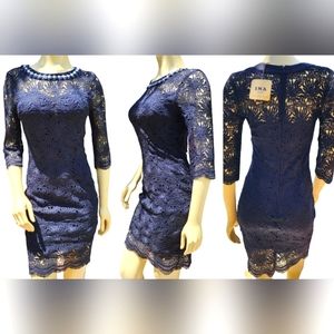 INA Cocktail Lace Little Black Dress. Size Small
